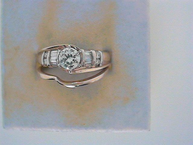0.73tw Silver Vintage Ring Guard with Milgraining and Filigree Designs 