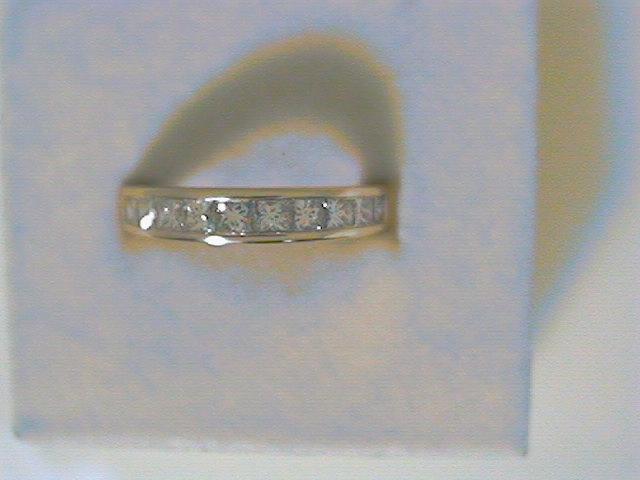 Size 7.5 Prism Jewel 0.15CT Natural Brown Diamond Half Eternity Anniversary Ring White Gold Plated Silver 